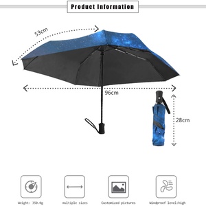 190 T Pongee Modern Dual-folding Windproof Travel Folding Compact Business Gifts Custom <b>Umbrella</b> with Logo Printing - Product Image 5