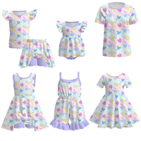 Précommande Ensemble Robe et Combinaison pour Filles, Motif Personnages d'été, en Soie de Lait, ODM pour Enfants