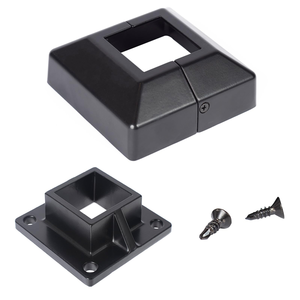 Cache-poteau en aluminium sur mesure 4x4 po noir pour garde-corps de terrasse, base de jante pour clôture intérieure et extérieure - Product Image 4
