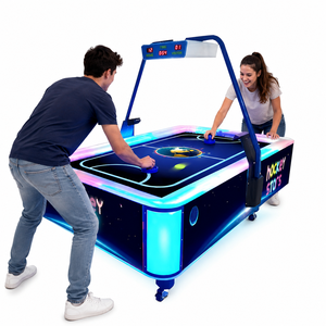 Table de hockey sur air Hockey Stars avec éclairage LED et tableau de scores pour 2 joueurs, jeu à monnayeur pour salle de jeux - Product Image 1