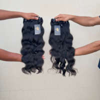 Cheveux ondulés bruts vierges indiens Raw Temple, fournisseur brésilien de cheveux humains bruts Deepwave, faisceaux de cheveux noirs naturels