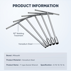 10/12/13/14MM Extra langer T-förmiger Griff Flex-Steckschlüssel-Schraubens chl üssel satz für die Wartung von Motorrädern - Product Image 6
