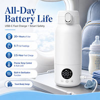 Chauffe-biberon portable de voyage, fonctionne sur batterie, chauffe rapidement, acier inoxydable, 100W, température maximale 70°C, biberon pour nourrissons, OEM