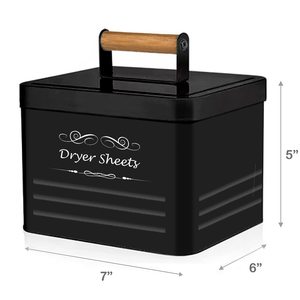 Porte-feuille de séchage en métal Tablettes de lavage en poudre Conteneur à capsules Dosettes de lavage Poubelle de buanderie Manche en bois Feuille de séchage en métal - Product Image 6