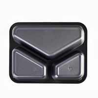 Contenants jetables pour repas, micro-ondables, en plastique CPET, boîtes d'emballage pour salades, 3 compartiments, barquettes alimentaires CPET