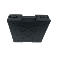 Rack de rangement antichoc en plastique rigide PE sur mesure, Flight Case 2U pour amplificateur et micro avec sac en filet zippé et sangle Velcro