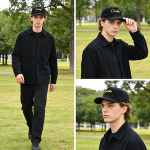 Casquette de baseball unisexe personnalisée de haute qualité, style sportif et formel, 5 panneaux, en velours/corduroy, avec visière courbée, motif à pois, style Dad Hat, avec détails métalliques - Product Image 6