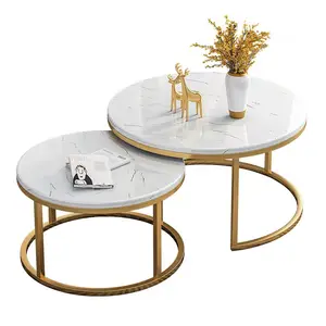 Hot selling minimalist luxury living room furniture design decoration office round coffee table