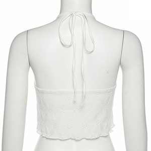 Mujeres sin mangas Correa delgada con hombros descubiertos y espalda abierta Correa <span class=keywords><strong>de</strong></span> ajuste Blusa sexy para mujer Crop Tops <span class=keywords><strong>Camisas</strong></span> - Product Image 6