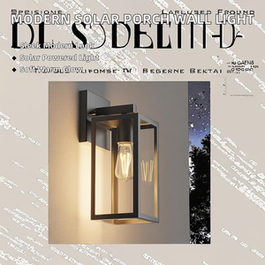 Modern Black Outdoor Wall Lamp Square Aluminum Alloy LED Warm White 2700K Tempered Glass Diffuser Water Proof Garden <b>Lighting</b> - Product Image 2