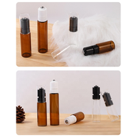 10ml 15ml 20ml rouleau de verre transparent ambré sur des bouteilles avec des bouteilles de parfum de boule de rouleau de couverture transparente étanche