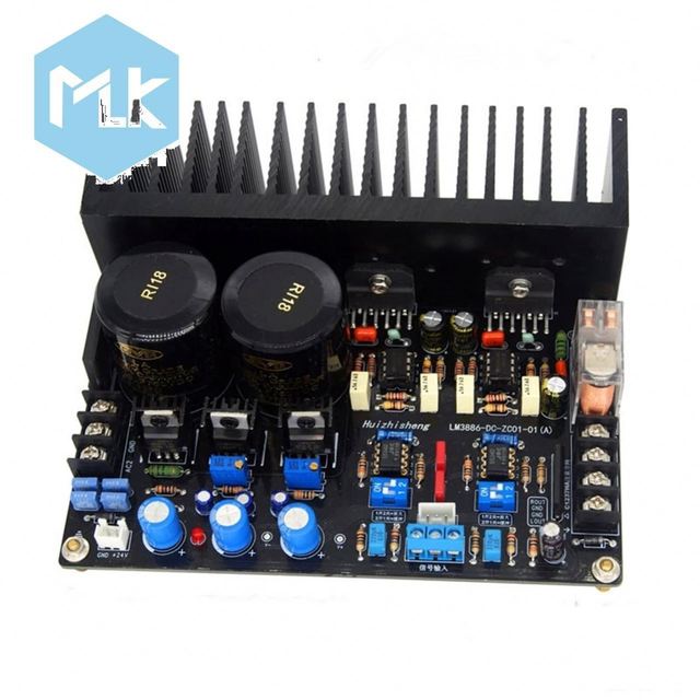 MLK LM3886 Power Amplifier Audio Board JRC5534DD OP AMP Full  Servo Circuit LM317 LM337 Regulator C1237 Speaker Protection 68W*2