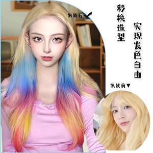 ต่อผมแบบเกี่ยวหูสามสี ย้อมสีตรงเส้น เส้นใยคาเนคาลอน น้ำหนักเบา ไร้รอยต่อ ยาว สไตล์ไล่สีรุ้ง - Product Image 5