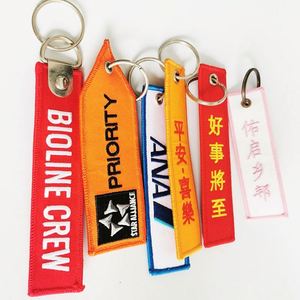 Porte-clés en tissu brodé personnalisé, pas cher, en gros, avec logo sur mesure, idéal comme cadeau promotionnel pour porte-clés - Product Image 5