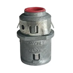 3/8" Zinc Die Cast Connectors With Insulated Throat Silver Push-in MC Cable Connectors Conduit Fittings For US Market