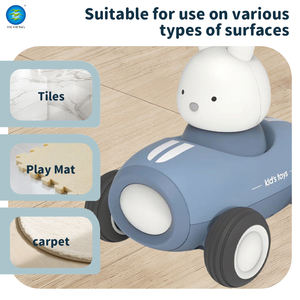 Jouet Montessori Électrique Sûr pour Bébés et Tout-Petits : Lapin Sensoriel Mignon à Friction avec Lumières et Musique en Plastique ABS - Product Image 3