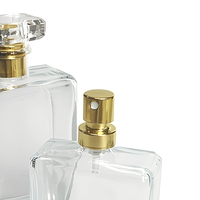 Flacons de parfum en verre transparents rectangulaires de 100 ml avec pompe pulvérisatrice pour sérums de soin et huiles essentielles, sérigraphiés, sans diffuseur à bâtonnets