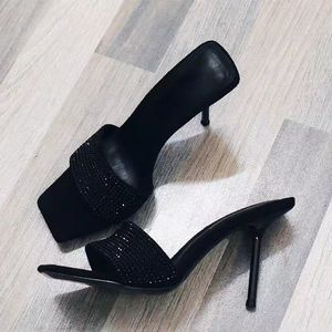 Nouvelles Chaussures à Talons Noirs Sexy pour Femmes avec Strass – 6CM/9CM - Product Image 4