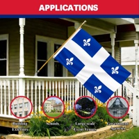 Drapeau du Québec (Canada) 90x150cm, directement de l'usine, bannière promotionnelle suspendue, résistant à la décoloration, drapeau extérieur en polyester