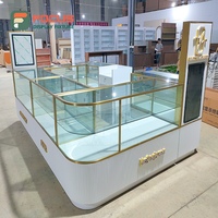 Vitrine de magasin en verre avec cadre métallique, porte coulissante verrouillable, armoire de présentation, rangement inférieur, équipement de vente au détail