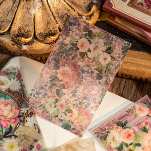 Elegant Vintage Flower Handbook DIY Decorative Underlining 50pcs per <strong>Pack</strong> Material Series Promotional <strong>Memo</strong> Pad - Product Image 4