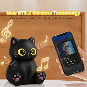 Altavoz Inalámbrico con Diseño de Gato Negro de Lovely <span class=keywords><strong>Zoo</strong></span>, Altavoz para Sala de Estar con Forma de Animal, Bonito Soporte para Teléfono con USB Tipo C - Product Image 4