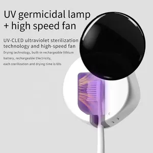 Newest UVC Toothbrush Sterilizer Portable Rechargeable Toothbrush Sanitizers Box Travel And Home Toothbrush UV Sterilizing