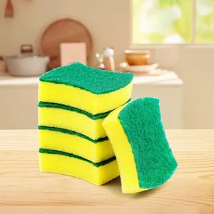 Customized Wholesale Price Elastic Effective Foaming Rate Double-Sided Usage Natural Sponge Dishes