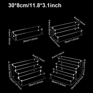 1-4 Tier Acrylic hiển thị đứng bền hiển thị giá cho cupcake nước hoa búp bê trong suốt hình thang Mù hộp lưu trữ Kệ - Product Image 2