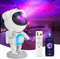 Projecteur astronaute galaxie Angle réglable à 360 ° Veilleuse intelligente BT Haut-parleur Télécommande Spaceman Star pour enfants