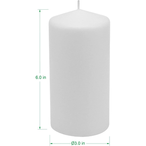 Wholesale Bulk Wedding Church Prayer Extra <b>Large</b> Tall Long Burning Dropless Unscented Ivory Real White Pillar <b>Candles</b> - Product Image 4