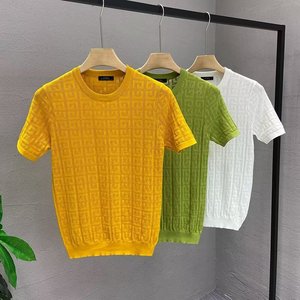 Áo thun nam mùa hè kiểu doanh nhân, tay ngắn, chất liệu vải jacquard lụa đá, dệt tổ ong, họa tiết trơn, in kỹ thuật số, dáng rộng - Product Image 3