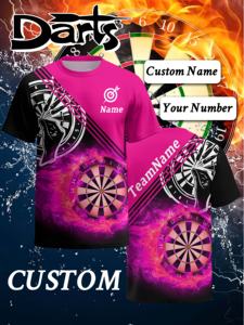 MARKAKRALI personalizzabile Design vivace rosa t-shirt sublimazione accite dardo Pattern Print per la squadra e lo stile personale - Product Image 3