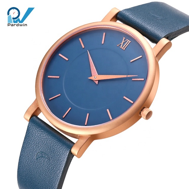 Special Blue Rose Gold Plating Stainless Steel Fashion Analog Chronograph Relojes Private Label Custom Automatic Wrist Watch
