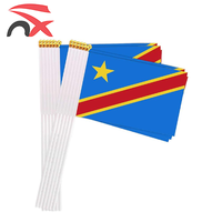 Ensemble de drapeaux du Congo à prix de gros, drapeau à agiter à la main, écharpe de cou, boucles d'oreilles, bracelet, guirlande de drapeaux nationale pour la promotion