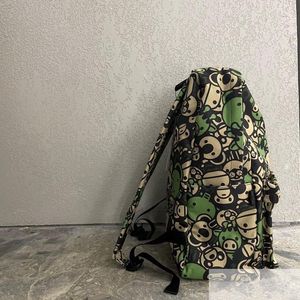 En stock, <span class=keywords><strong>sac</strong></span> à <span class=keywords><strong>dos</strong></span> décontracté <span class=keywords><strong>BAPE</strong></span> BABY, camouflage vert, petit singe du zoo, <span class=keywords><strong>sac</strong></span> d'école de style dessin animé pour garçons - Product Image 3