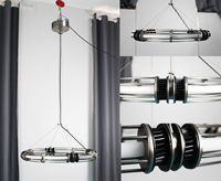 Lustre suspendu circulaire en laiton avec LED et verre, style industriel américain, pour salon et salle à manger, par YH Custom