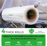 Rollo de Película Estirable de Polietileno (PE) de Grado Profesional, Resistente a la Humedad, 45 cm de Ancho, para Envoltura de Palés, Envío Industrial