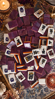 Jeu de tuiles de Mahjong américain moderne et mignon sur le thème de l'Halloween, 160 pièces en acrylique, avec motifs de sorcière et de citrouille gravés, antidérapant, avec tapis, cadeau