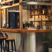 Comptoir de bar portable en acier inoxydable avec un design moderne pour les restaurants, les boîtes de nuit et les bars à jus