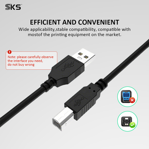 USB 2.0 AM to BM <strong>Printer</strong> <strong>Cable</strong> 1m 2m Black Injection Molded High Speed Data Transfer for HP Canon Epson <strong>Printer</strong> Scanner - Product Image 3