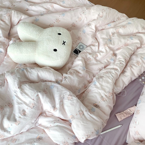 100% Cotton <b>Double</b> Layer Yarn Four-Piece Set Pure Cotton Class A Breathable Duvet Cover And <b>Sheet</b> <b>For</b> Mothers And Babies Summer - Product Image 1