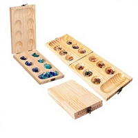 Jeu de Mancala en bois africain avec jetons, pour l'entraînement de la pensée logique et l'éveil de l'intelligence, jeu de société de bureau