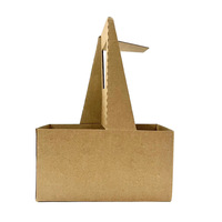 Porte-gobelet en papier en carton pour boisson chaude à emporter personnalisée avec poignée pour emporter emballage de thé kraft porte-gobelet en papier à café jetable