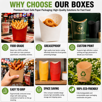 Boîtes d'emballage personnalisées pour frites et poulet, boîtes à emporter pour les services de restauration rapide