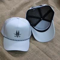 Casquette de golf personnalisée en polyester à séchage rapide, perforations découpées au laser, imperméable, pour sports de plein air, broderie OEM sur mesure