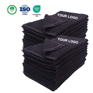 Thợ Cắt Tóc Salon Phòng Tập Thể Dục Khăn 100% Cotton Tùy Chỉnh 16-28 Inches Bleach Bằng Chứng Màu Đen Thêu Logo Dệt Kỹ Thuật Thấp Moq - Product Image 1