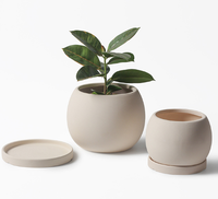 Peignez vos propres pots en céramique faits main, pots minimalistes non finis pour plantes succulentes, kits de peinture avec trou de drainage et soucoupe pour la maison et le jardin