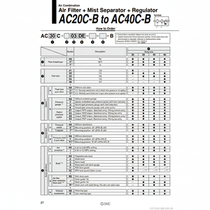 Pièces pneumatiques de AC40C-04E-V-R-B de combinaison d'air de SMC Pneumatics - Product Image 1