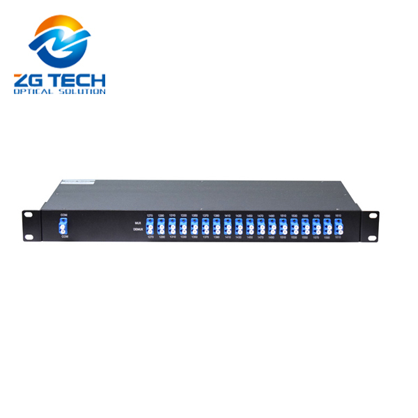 CWDM MUX DEMUX Customizable Channel Connector 1U Rack Mount Dual Fiber 1270nm 1610nm 4 8 16 18 Channel